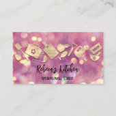 Carte De Visite Cuisine Chef Restaurant Restauration Logo QR Code  (Devant)