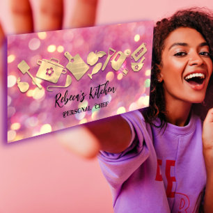 Carte De Visite Cuisine Chef Restaurant Restauration Logo QR Code 