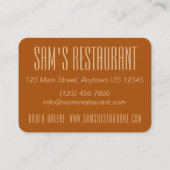 Carte De Visite Cuisine chinoise Poupée d'oeuf Eggroll Restaurant  (Dos)