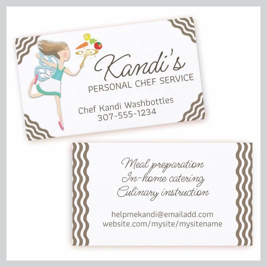 Carte De Visite cuisine cuisine classe chef fairy légumes