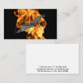 Carte De Visite Cuisine Cuisine Knife | Feu (Devant / Derrière)