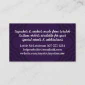 Carte De Visite Cuisine cuisson fée gâteau biscuit cupcake affaire (Dos)