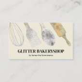 Carte De Visite Cuisine de boulangerie en or argenté (Devant)