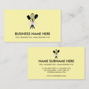 Carte De Visite Cuisine de boulangerie Pâtisserie Pizzeria jaune
