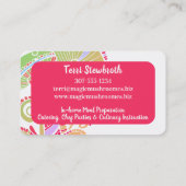 Carte De Visite Cuisine de champignons Super (Dos)