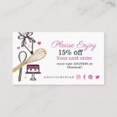 Carte De Visite Cuisine de cuisson et d'ustensile de Merci noir et (Dos)