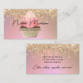 Carte De Visite Cuisine de luxe Cupcake Chef Rose Gold Parties sci (Devant / Derrière)
