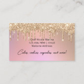 Carte De Visite Cuisine de luxe Cupcake Chef Rose Gold Parties sci (Dos)