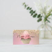 Carte De Visite Cuisine de luxe Cupcake Chef Rose Gold Parties sci (Debout devant)