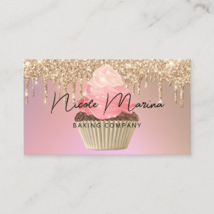 Carte De Visite Cuisine de luxe Cupcake Chef Rose Gold Parties sci