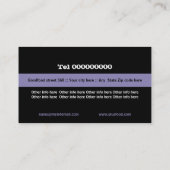 Carte De Visite Cuisine de restaurant plaque lavande noir blanc (Dos)