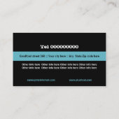 Carte De Visite Cuisine de restaurant plaque turquoise noir blanc (Dos)