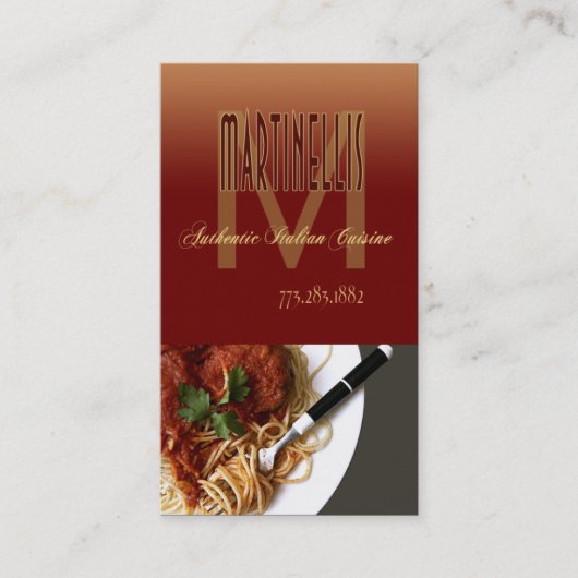 Carte De Visite Cuisine de restaurants de restauration de (Devant)