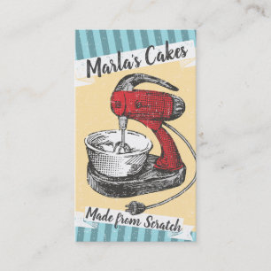 Carte De Visite Cuisine de table de mixage rétro couleur sur mesu