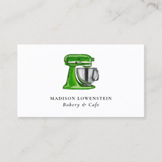 Carte De Visite Cuisine du Whiskeur Vert Pâtisserie Chef moderne