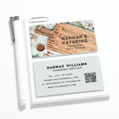 Carte De Visite Cuisine en bois élégant Script rustique