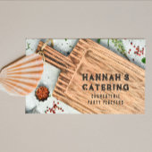 Carte De Visite Cuisine en bois élégant Script rustique