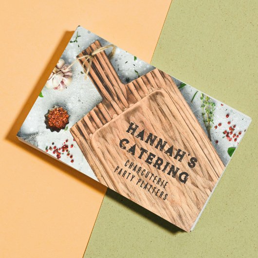 Carte De Visite Cuisine en bois élégant Script rustique