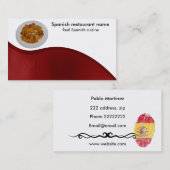 Carte De Visite Cuisine espagnole (Devant / Derrière)