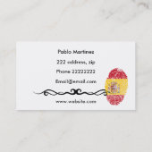 Carte De Visite Cuisine espagnole (Dos)