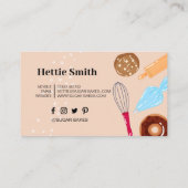 Carte De Visite Cuisine et Cuisine Ustensiles Gâteaux noirs Bakes (Dos)