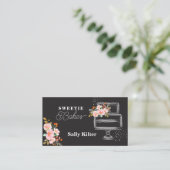 Carte De Visite Cuisine et Cuisine Ustensiles Gâteaux noirs Bakes (Debout devant)