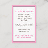 Carte De Visite Cuisine et pâtisserie (Dos)