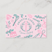 Carte De Visite Cuisine et pâtisserie en rose et bleu sarcelle (Devant)
