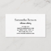 Carte De Visite Cuisine et restauration modernes, cuisine chic et  (Dos)