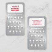 Carte De Visite Cuisine faux aliment graffeur argent (Devant / Derrière)