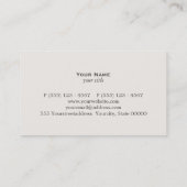 Carte De Visite Cuisine fine chef personnelle (Dos)