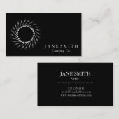 Carte De Visite Cuisine Fleur Whisk pour boulangerie, Restauration (Devant / Derrière)