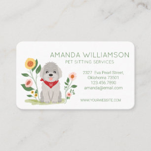 Carte De Visite Cuisine florale Maltese Poodé Dog Services de soin