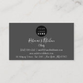 Carte De Visite Cuisine Logo Chef Restaurant Couteaux d'or Gris (Dos)