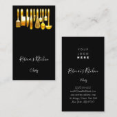 Carte De Visite Cuisine Logo Chef Restaurant Cuisine Couteaux Noir (Devant / Derrière)