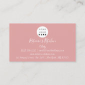 Carte De Visite Cuisine Logo Chef Restaurant Style Knifes Rose (Dos)