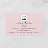 Carte De Visite Cuisine Logo Chef Restaurant Stylish Knifes Blush (Dos)