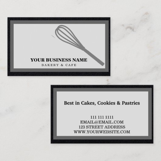 Carte De Visite Cuisine moderne Boulangerie à Whisk (Devant / Derrière)