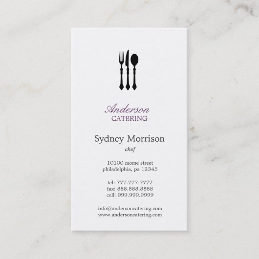 Carte De Visite Cuisine moderne Chef/Restauration/Restaurant (Devant)