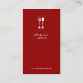 Carte De Visite Cuisine moderne Chef/Restauration/Restaurant (Dos)