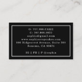 Carte De Visite Cuisine moderne Cuisinière boulangère Chef pâtisse (Dos)