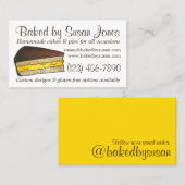 Carte De Visite Cuisiné Par Boston Cream Pie Gâteau Slice Boulange (Devant / Derrière)