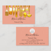 Carte De Visite Cuisine Personnel Chef Restaurant Gold Catering (Devant / Derrière)