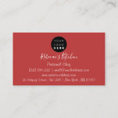 Carte De Visite Cuisine Personnel Chef Restaurant Restauration Gol (Dos)