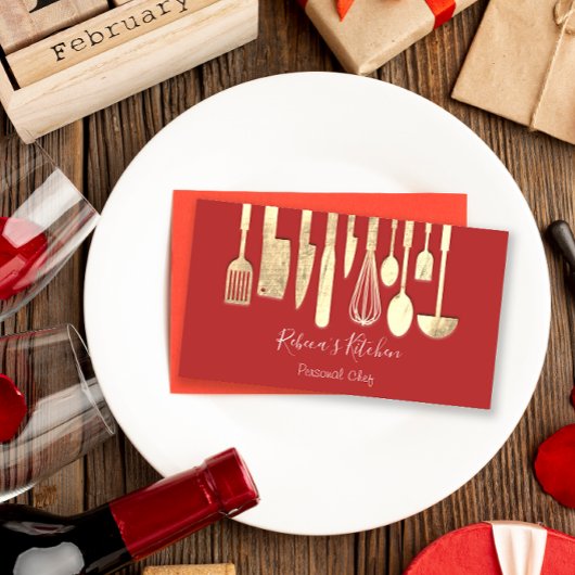 Carte De Visite Cuisine Personnel Chef Restaurant Restauration Gol