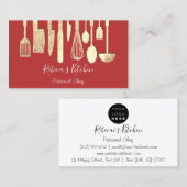 Carte De Visite Cuisine Personnel Chef Restaurant Restauration Gol (Devant / Derrière)