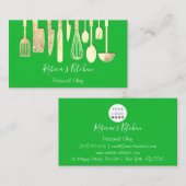 Carte De Visite Cuisine Personnel Chef Restaurant Restauration Ver (Devant / Derrière)