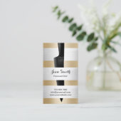 Carte De Visite Cuisine personnelle Cuisine Noire Couteau Or Argen (Debout devant)