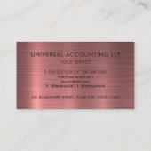 Carte De Visite Cuisine professionnelle de style de métal rose vif (Dos)