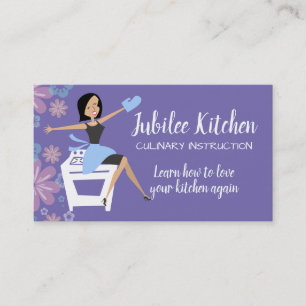 Carte De Visite Cuisine rétro ménagère four classe cuisine personn